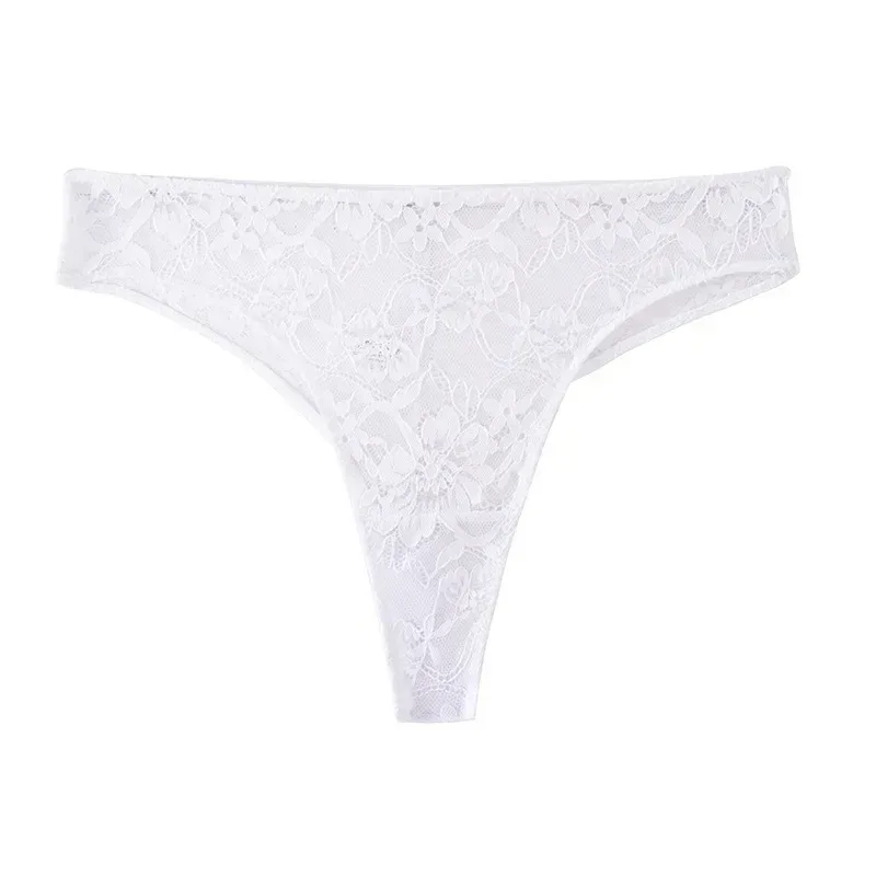 white floral lace thong for light clothing