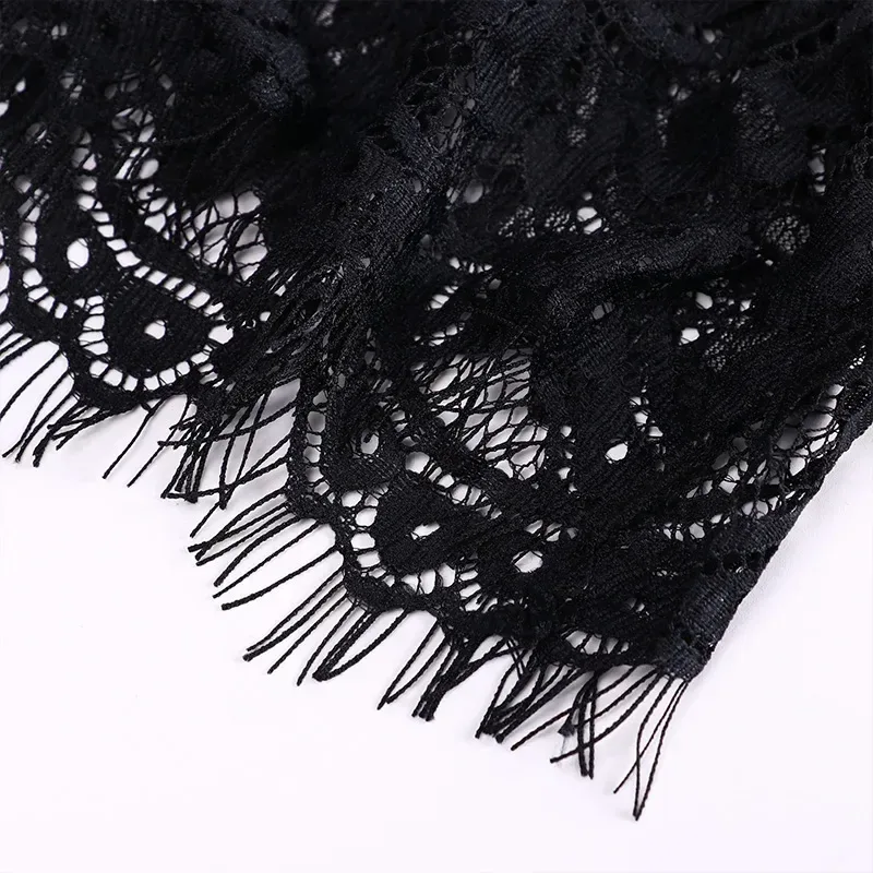 eyelash lace fringe on the bralette hem