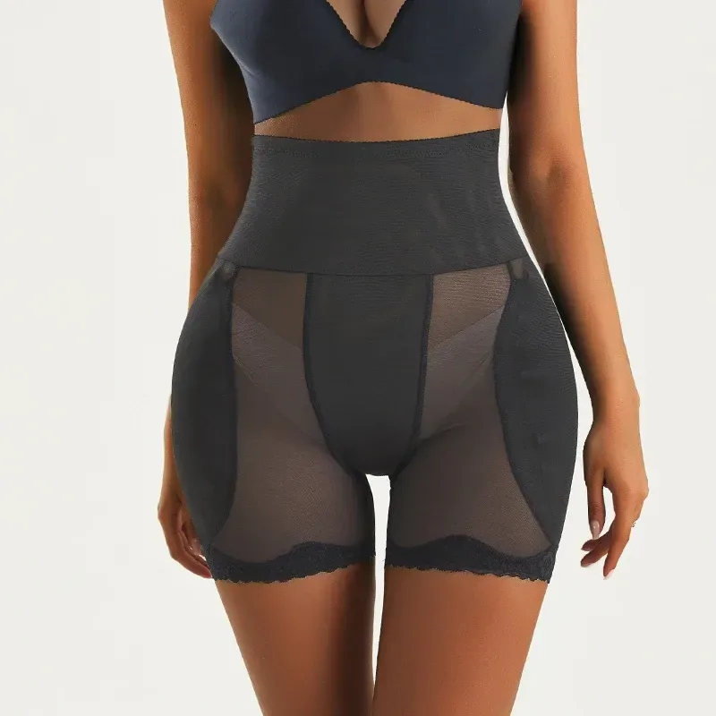 black shaping shorts with hip pads