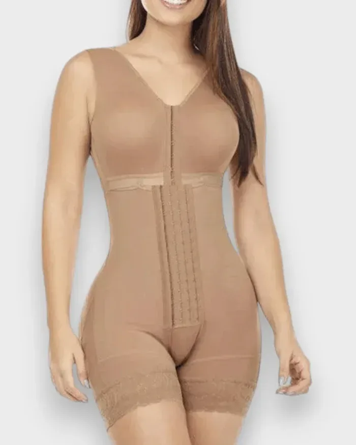 Front hook panel of a full body shaping bodysuit