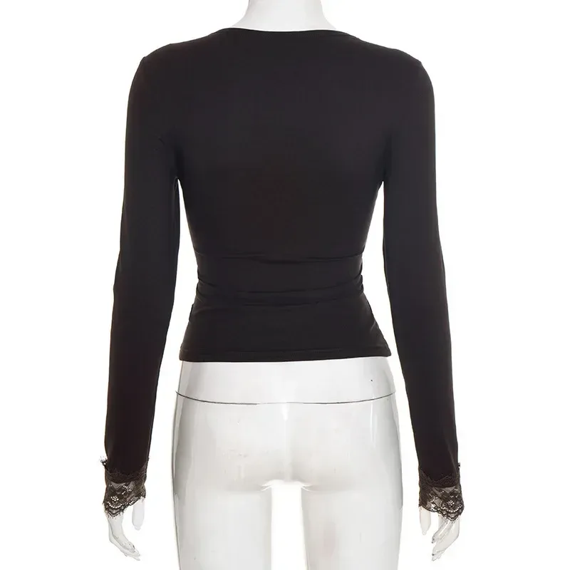 back view of the slim fit lace top