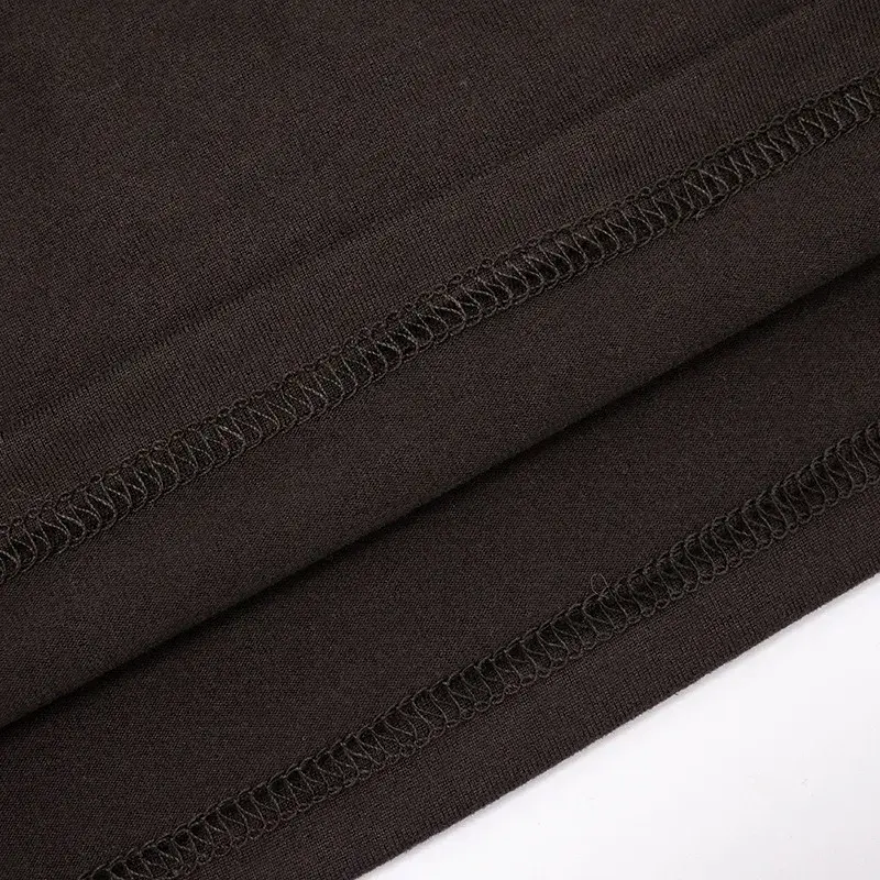 neat stitched hem of the knit top
