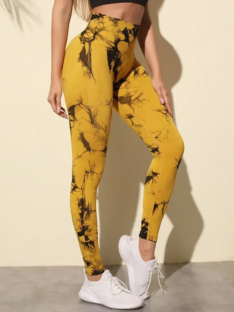 mustard tie dye pattern, front view